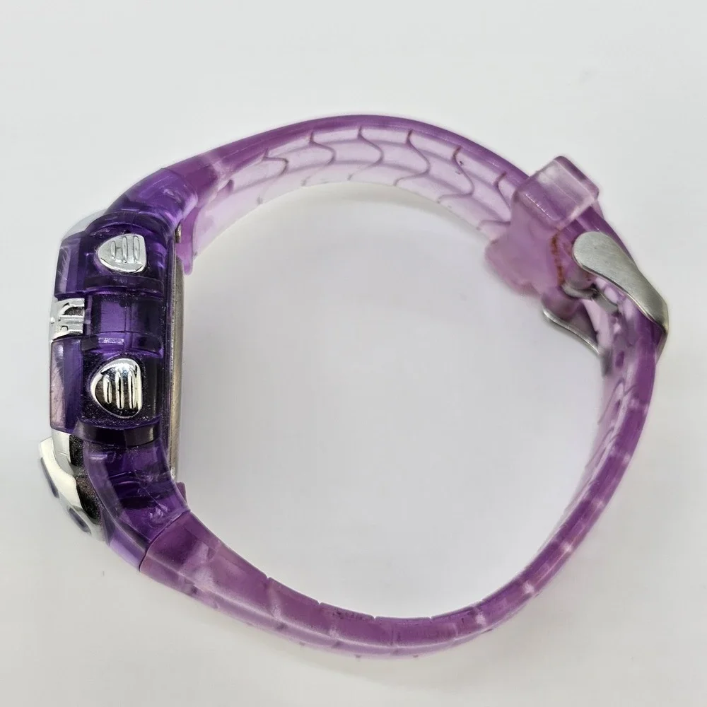 Women's Sports Digital Watch 36MM Pink Purple Plastic Case Bands NEW Battery
